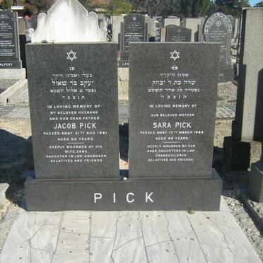PICK Jacob -1961 &amp; Sara -1969