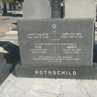 ROTHSCHILD Adolf -1968 &amp; Else -1956