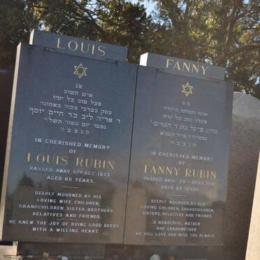 RUBIN Louis -1973 &amp; Fanny -1991