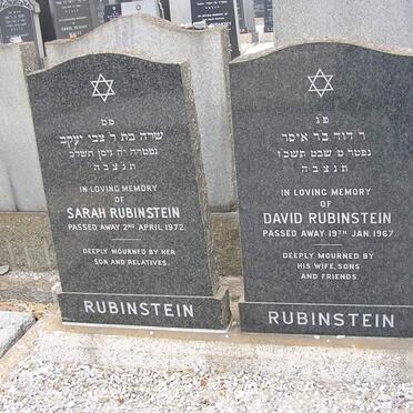 RUBINSTEIN David -1967 &amp; Sarah -1972