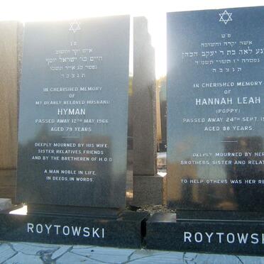 ROYTOWSKI Hyman -1966 &amp; Hannah Leah -1983