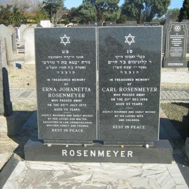 ROSENMEYER Carl -1956 &amp; Erna Johanetta -1979