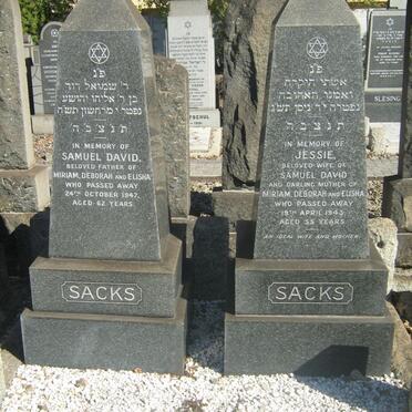 SACKS Samuel David -1947 &amp; Jessie -1943