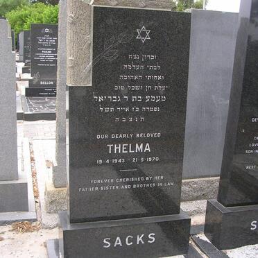 SACKS Thelma 1943-1970