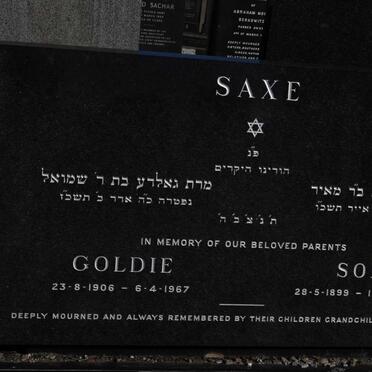 SAXE Sol 1899-1966 &amp; Goldie 1906-1967