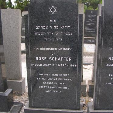 SCHAFFER Natie -1967 &amp; Rose -1988