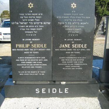 SEIDLE Philip -1965 &amp; Jane -1982