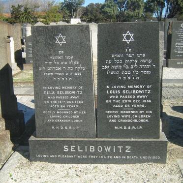 SELIBOWITZ Louis -1956 &amp; Ella -1962