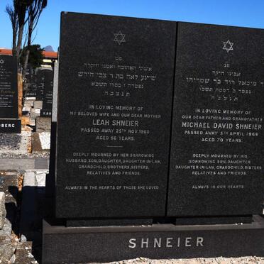 SHNEIER Michael David -1966 &amp; Leah -1960