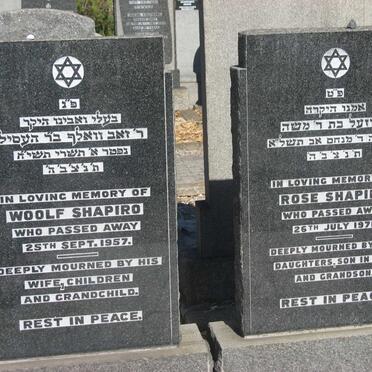 SHAPIRO Woolf -1957 &amp; Rose -1971