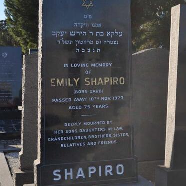 SHAPIRO Emily nee GARB -1973