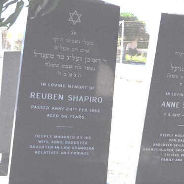 SHAPIRO Reuben -1968 &amp; Anne 1917-2003
