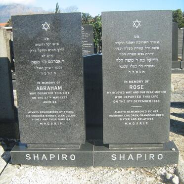 SHAPIRO Abraham -1977 &amp; Rose -1963