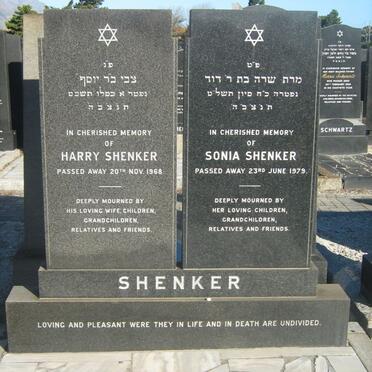 SHENKER Harry -1968 &amp; Sonia -1979