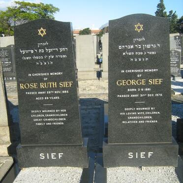 SIEF George 1881-1970 &amp; Rose Ruth -1985
