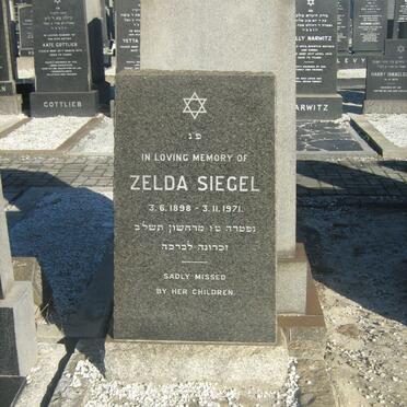 SIEGEL Zelda 1898-1971
