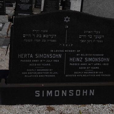 SIMONSOHN Heinz -1960 &amp; Herta -1968
