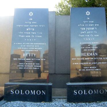 SOLOMON Herman -1976 &amp; Betty -1974
