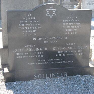 SOLLINGER Gustav 1871-1964 &amp; Lotte 1884-1952