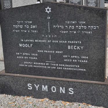 SYMONS Woolf -1958 &amp; Becky -1964