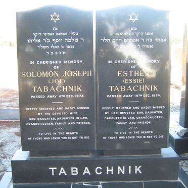 TABACHNIK Solomon Joseph -1973 &amp; Esther -1974
