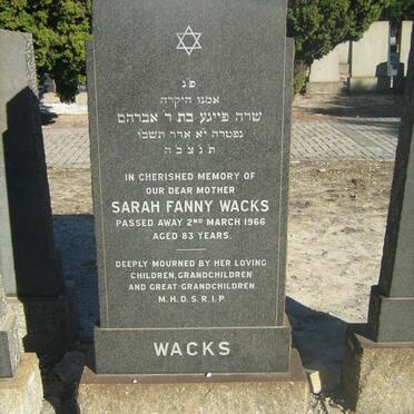 WACKS Sarah Fanny -1966