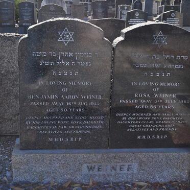 WEINER Benjamin Aaron -1953 &amp; Rosa -1965