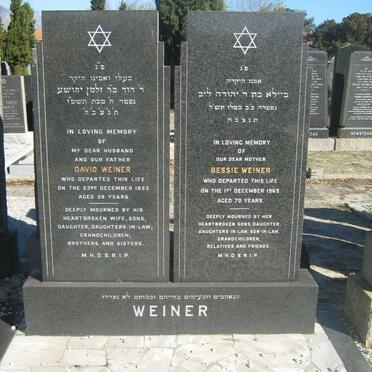 WEINER David -1955 &amp; Bessie -1969