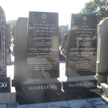 WASHKANSKY Abe -1953 &amp; Chana Yentel -1950 :: WASHKANSKY Tevia -1976 &amp; Annie -1987