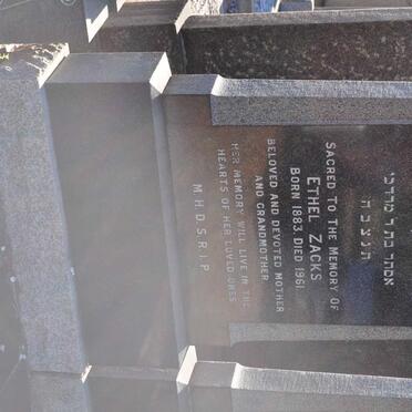 ZACKS Ethel 1883-1961