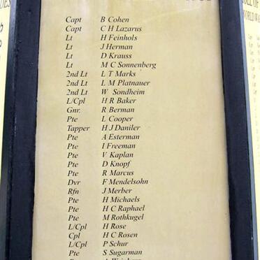 Roll of Honour - Side 1 WW1