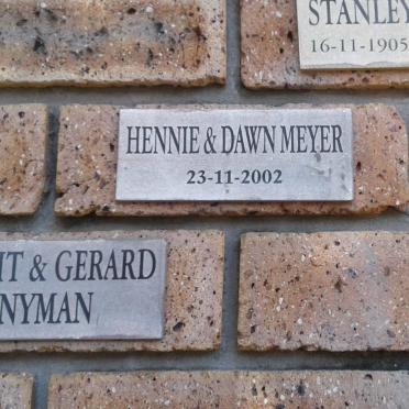 SNYMAN Gerrit &amp; Gerard :: WOODS Stanley 1905-1966 :: MEYER Hennie -2002 &amp; Dawn -2002