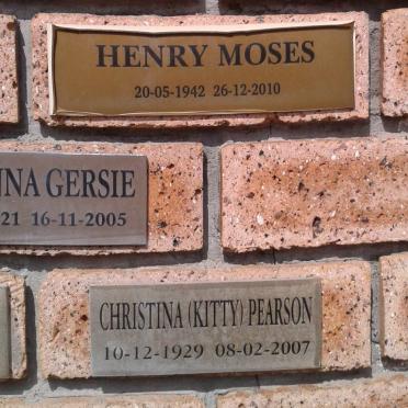 MOSES Henry 1942-2010 :: PEARSON Christina 1929-2004