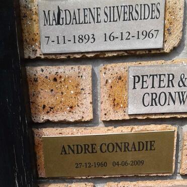 SILVERSIDES Magdalene 1893-1967 :: CONRADIE Andre 1960-2009
