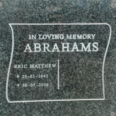 ABRAHAMS Eric Matthew 1943-2006
