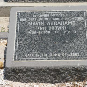 ABRAHAMS Mavis nee BROWN 1930-2001