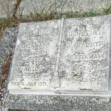 ABELN Hermann Heinrich Otto 1881-1951 &amp; Dorothee Elisabeth BECKMANN 1894-1979