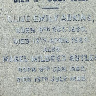 ADKINS Olive 1880-1962 :: BUTLER Mabel Mildred 1883-1962