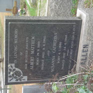 ALLEN Albert Matthew 1889-1960 &amp; Susanna Catherina 1886-1968