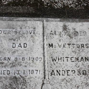 ANDERSON Alexander McVettors Whiteman 1909-1971
