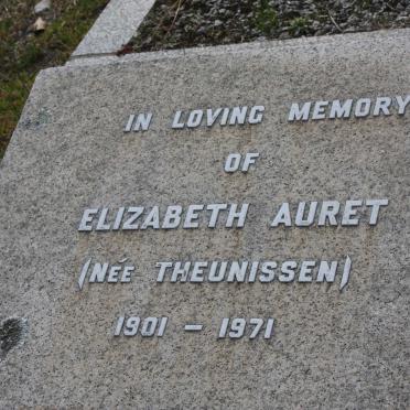 AURET Elizabeth nee THEUNISSEN 1901-1971