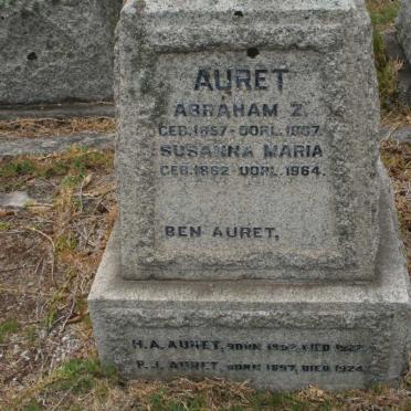 AURET Abraham Z. 1857-19?7 &amp; Susanna Maria 1862-1964