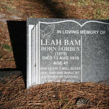 BAM Leah nee FORBES 1878-1919