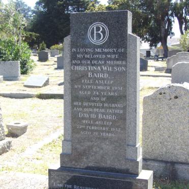 BAIRD David -1953 &amp; Christina Wilson -1951