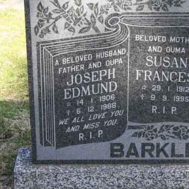 BARKLEY Joseph Edmund 1906-1988 &amp; Susan Frances 1912-1995