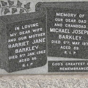 BARKLEY Michael Joseph -1974 &amp; Harriet Jane -1962
