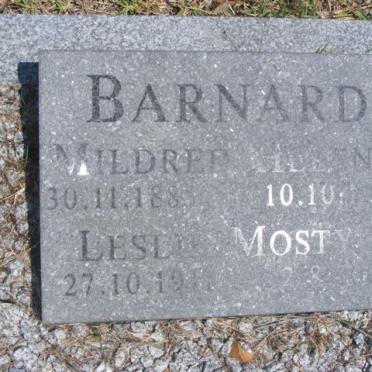 BARNARD Mildred Helena 1886-1939 :: BARNARD Leslie Mostyn 1912-2001