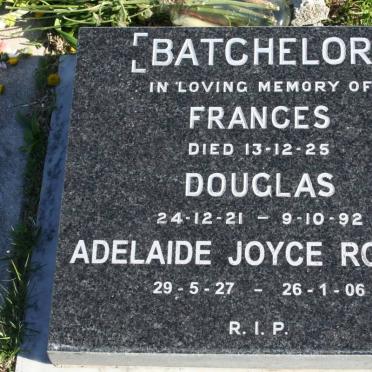 BATCHELOR Frances -1925 :: BATCHELOR Douglas 1921-1992 &amp; Alelaide Joyce Rosina 1927-2006