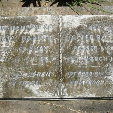 BARLOW Walter -1957 &amp; Mary -1951