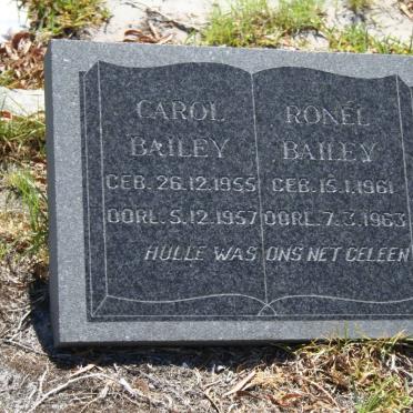 BAILEY Carol 1955-1957 :: BAILEY Ronél 1961-1963